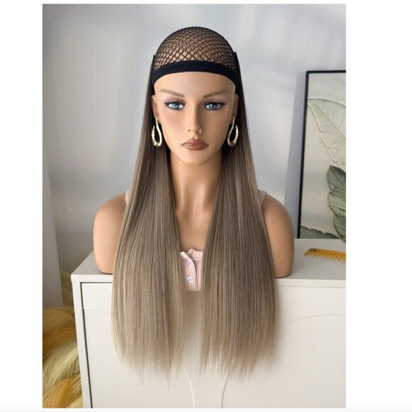 Ombre Brown & Blonde Straight hair Clip in Long Hair Extensions 22 in Set - Picture 8 of 11